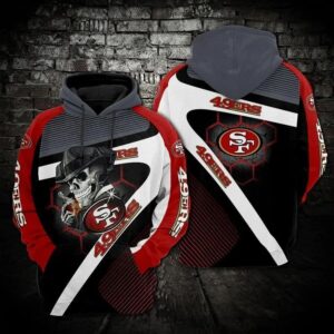 San Francisco 49ers Skeleton NFL 3D Hoodie, NFL Hoodie