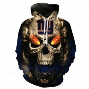 New York Giants Skull 3D Hoodie, NFL Hoodie