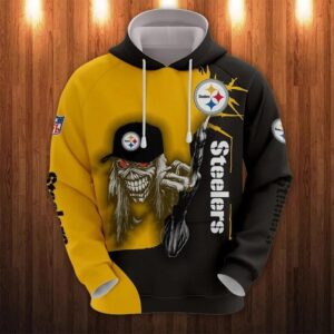 Pittsburgh Steelers Eddie Iron Maiden All Over Print Hoodie, NFL Hoodie