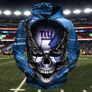 New York Giants Skull Logo 3D Hoodie, NFL Hoodie