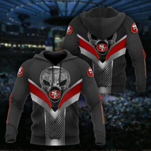 San Francisco 49ers Skull 3D Hoodie, NFL Hoodie