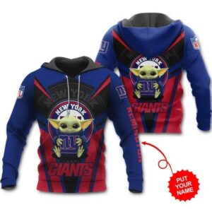 New York Giants Yoda Hug Personalized 3D Hoodie, NFL Hoodie