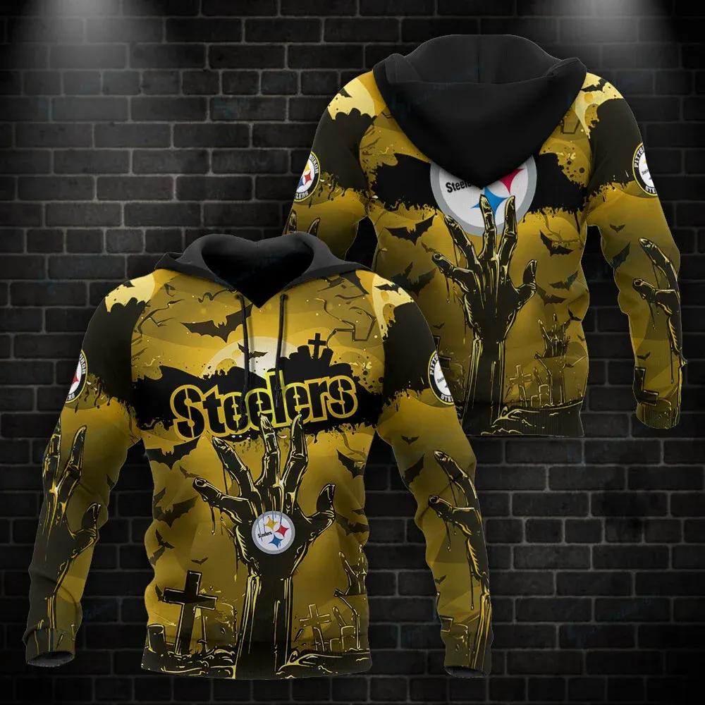 Pittsburgh Steelers Halloween 3D Hoodie, NFL Hoodie Pittsburgh Steelers Halloween 3D Hoodie, NFL Hoodie
