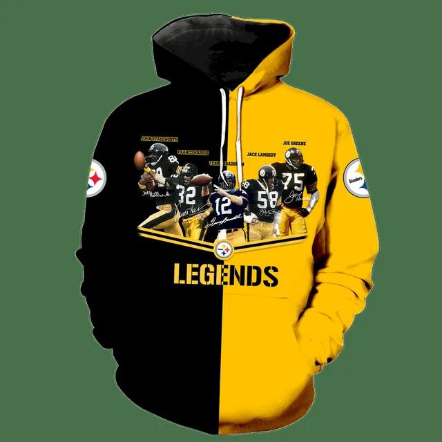 Pittsburgh Steelers Legends 3D Hoodie, NFL Hoodie Pittsburgh Steelers Legends 3D Hoodie, NFL Hoodie