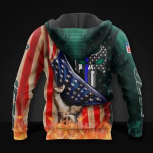 New York Jets All Skull American Flag Over Print Hoodie, NFL Hoodie