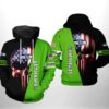 Seattle Seahawks NFL US Flag Skull Team 3D Hoodie, NFL Hoodie