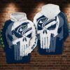Seattle Seahawks Punisher Skull 3D Hoodie, NFL Hoodie