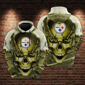 NFL Pittsburgh Steelers Skull 3D Hoodie 10, NFL Hoodie