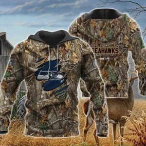 Seattle Seahawks Realtree Hunting Camo 3D Hoodie, NFL Hoodie