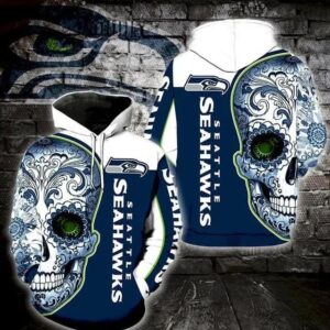 Seattle Seahawks Sugar Skull 3D Hoodie, NFL Hoodie