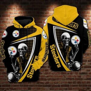 NFL Pittsburgh Steelers Skull 3D Hoodie 5, NFL Hoodie
