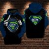 Seattle Seahawks Superman 3D Hoodie, NFL Hoodie