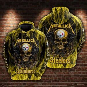 NFL Pittsburgh Steelers Skull 3D Hoodie 8, NFL Hoodie
