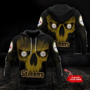 NFL Pittsburgh Steelers Skull Personalized 3D Hoodie, NFL Hoodie