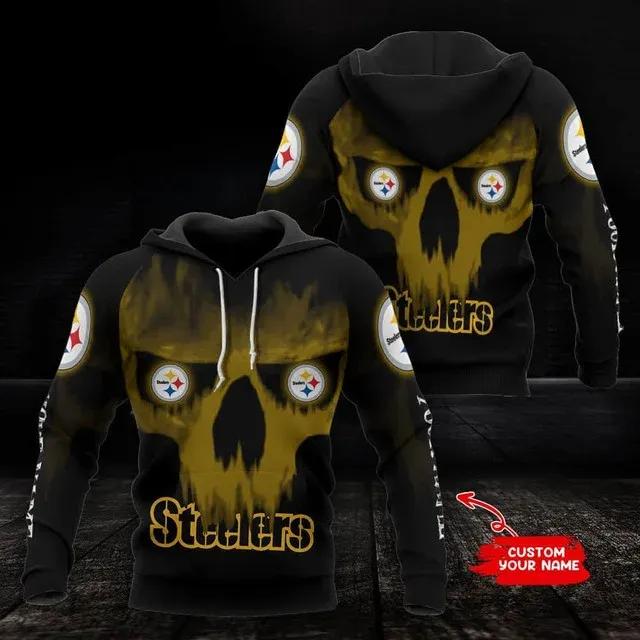 NFL Pittsburgh Steelers Skull Personalized 3D Hoodie, NFL Hoodie NFL Pittsburgh Steelers Skull Personalized 3D Hoodie, NFL Hoodie