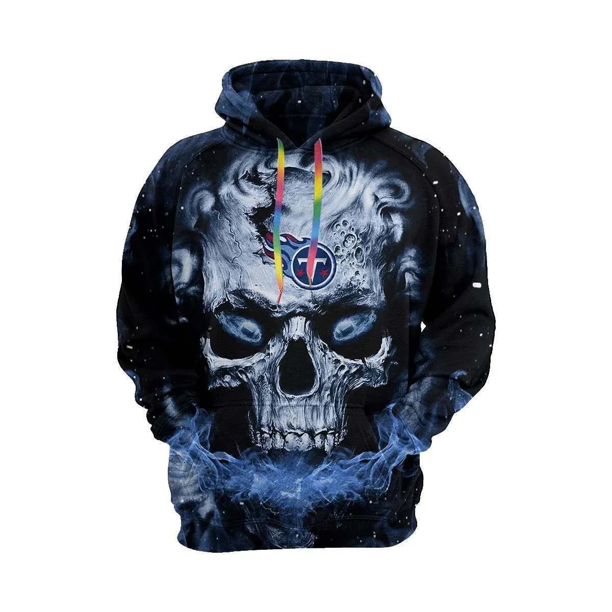 Skull Art Neon Light Tennessee Titans 3D Hoodie, NFL Hoodie Skull Art Neon Light Tennessee Titans 3D Hoodie, NFL Hoodie