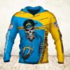 Skull Death Hold Logo Los Angeles Chargers 3D Hoodie, NFL Hoodie