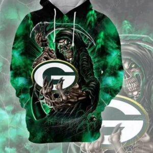 Skull Hold Logo Green Bay Packers 3D Hoodie, NFL Hoodie