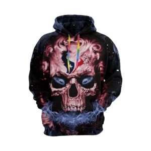 Skull Houston Texans Smoke 3D Hoodie, NFL Hoodie