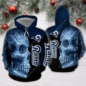 Skull Los Angeles Rams 3D Hoodie, NFL Hoodie