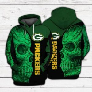 Skullcap Green Bay Packers Gift For Fan 3D Hoodie, NFL Hoodie