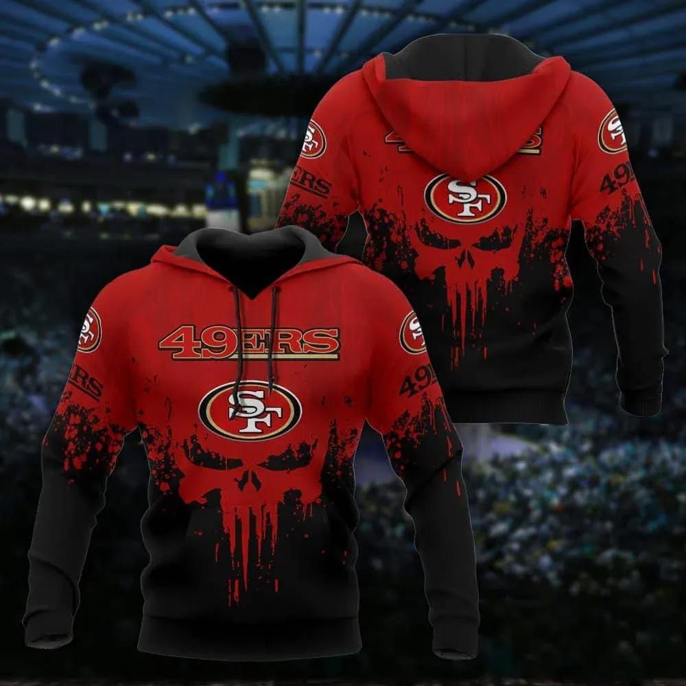 NFL San Francisco 49ers Punisher Skull 3D Hoodie, NFL Hoodie NFL San Francisco 49ers Punisher Skull 3D Hoodie, NFL Hoodie