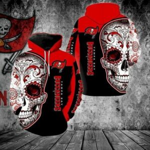 Tampa Bay Buccaneers Skull Floral 3D Hoodie, NFL Hoodie