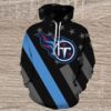 Tennessee Titans American Flag Balck 3D Hoodie, NFL Hoodie
