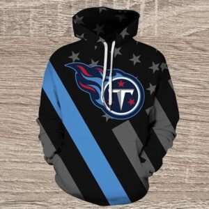 Tennessee Titans American Flag Balck 3D Hoodie, NFL Hoodie