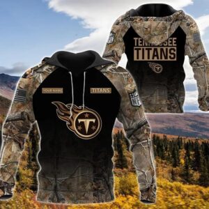 Tennessee Titans Personalized Hunting Camo 3D Hoodie, NFL Hoodie