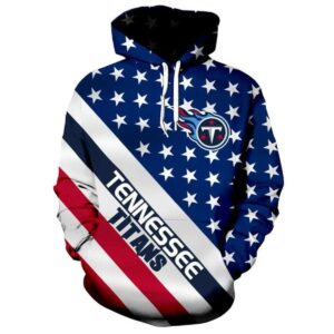 Tennessee Titans With Flag American 3D Hoodie, NFL Hoodie