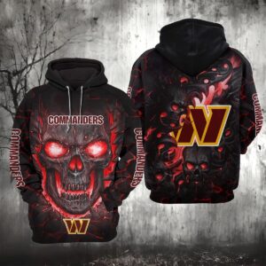 Washington Commanders Lava Skull 3D Hoodie, NFL Hoodie