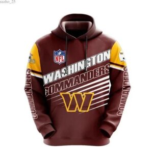 NFL Washington Commanders 3D Hoodie 11, NFL Hoodie