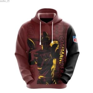 NFL Washington Commanders 3D Hoodie 9, NFL Hoodie