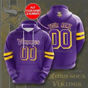 Personalized And Number Minnesota Vikings 3D Hoodie, NFL Hoodie
