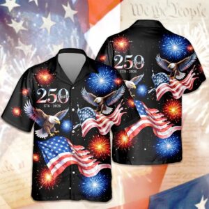 250 Years 1776 2026 Patriotic Eagle Hawaii Shirt 3