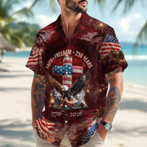 250 Years of Freedom 1776 – 2026 Eagle Patriotic Hawaii Shirt, 250th Anniversary Gift