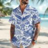America 250th Anniversary Toile De Jouy Style Patriotic Hawaii Shirt, 250th Anniversary Gift