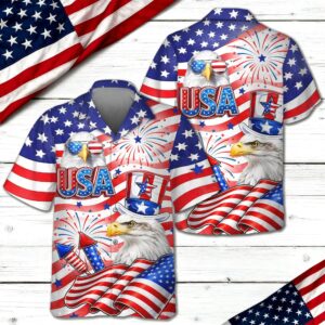 America Flag Eagle Patriotic Hawaii Shirt, 250th Anniversary Gift