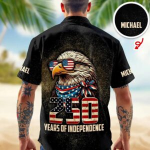 America’s 250 Years Anniversary Custom Name Hawaii Shirt Personalized Patriotic Gift, 250th Anniversary Gift