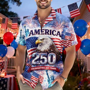 Celebrating 250th Anniversary United States Hawaiian Shirt 4th of July Gift, 250th Anniversary Gift
