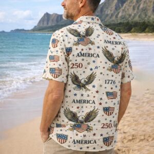 America’s 250th Anniversary Personalized Patriotic Hawaiian Shirt, 250th Anniversary Gift