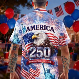 Celebrating 250th Anniversary United States Hawaiian Shirt 4th of July Gift, 250th Anniversary Gift
