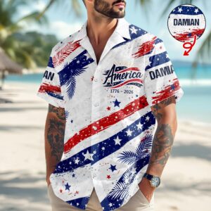 Custom Name 250 Years Semiquincentennial 1776-2026 Hawaii Shirt, 250th Anniversary Gift