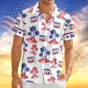Custom Name America 250 Years Anniversary Hawaii Shirt, 250th Anniversary Gift