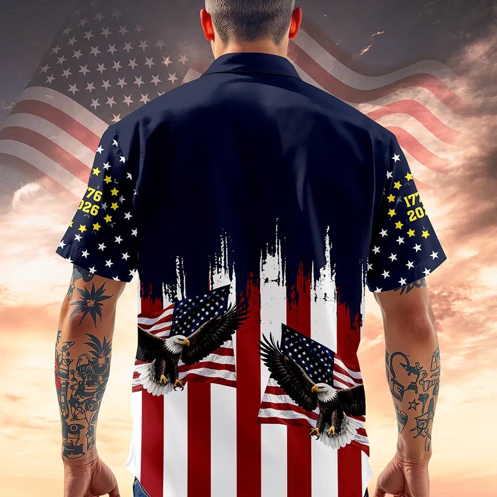 Custom Name America 250th Anniversary 1776-2026 Eagle Hawaii Shirt, 250th Anniversary Gift Custom Name America 250th Anniversary 1776-2026 Eagle Hawaii Shirt, 250th Anniversary Gift