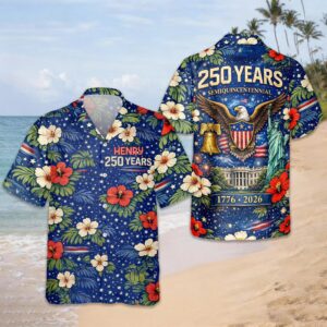 Custom Name 250 Years Semiquincentennial Eagles Tropical Hawaii Shirt 3