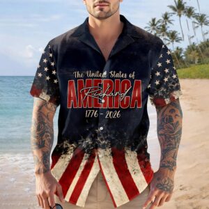 Custom Name God Bless America Eagle 1776–2026 Patriotic Hawaii Shirt, 250th Anniversary Gift Custom Name God Bless America Eagle 1776–2026 Patriotic Hawaii Shirt, 250th Anniversary Gift
