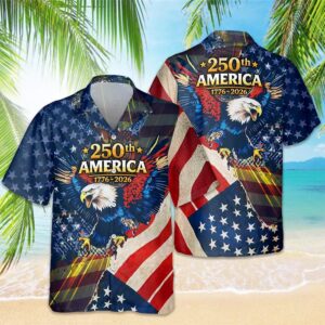Patriotic 250th America 1776-2026 Eagle Hawaii Shirt, 250th Anniversary Gift