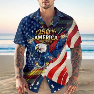 Patriotic 250th America 1776-2026 Eagle Hawaii Shirt, 250th Anniversary Gift